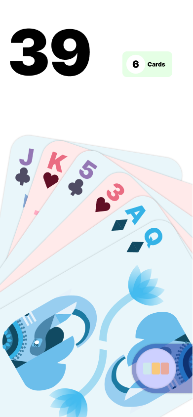 Main view showing all cards fanned out